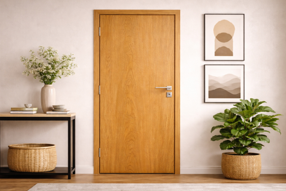 Modern interior doors design with wooden finishes